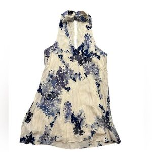 Boho Summer Dress High Neck Cutout